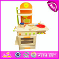 2014 Nueva Pretend Toy Kitchen para Niños, Popular Juego de Cocina para Niños y Mejor Vendedor de Madera DIY Toy Kitchen para Niños W10c081A